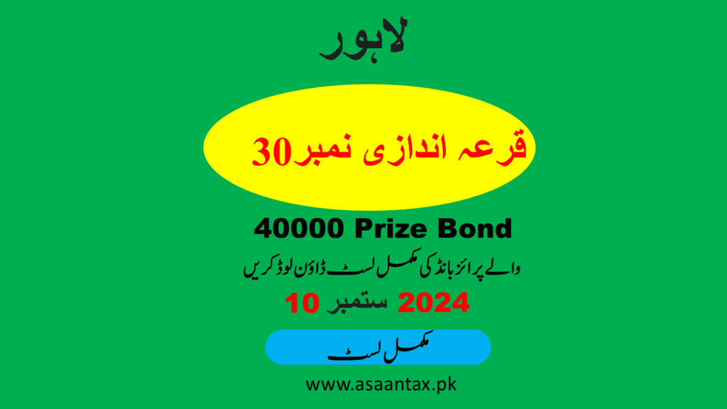 40000 Prize Bond Result